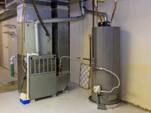 Gas water boiler tank was installed